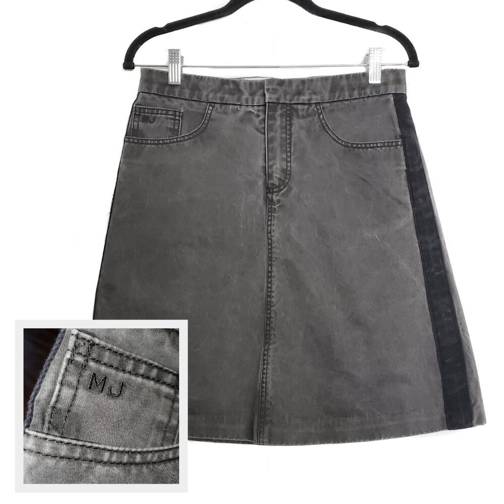 Marc Jacobs Denim Cotton Stripe Skirt